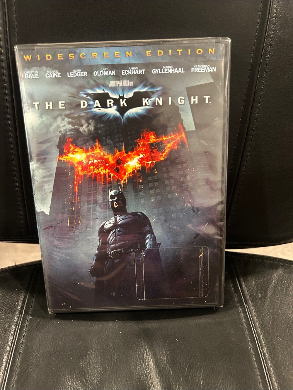 The Dark Knight Widescreen Edition DVD - Black with Fiery Orange Bat Logo sealed